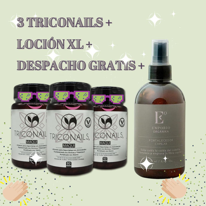 Oferta especial de 3 Triconails más una loción capilar XL UNIDADES LIMITADAS